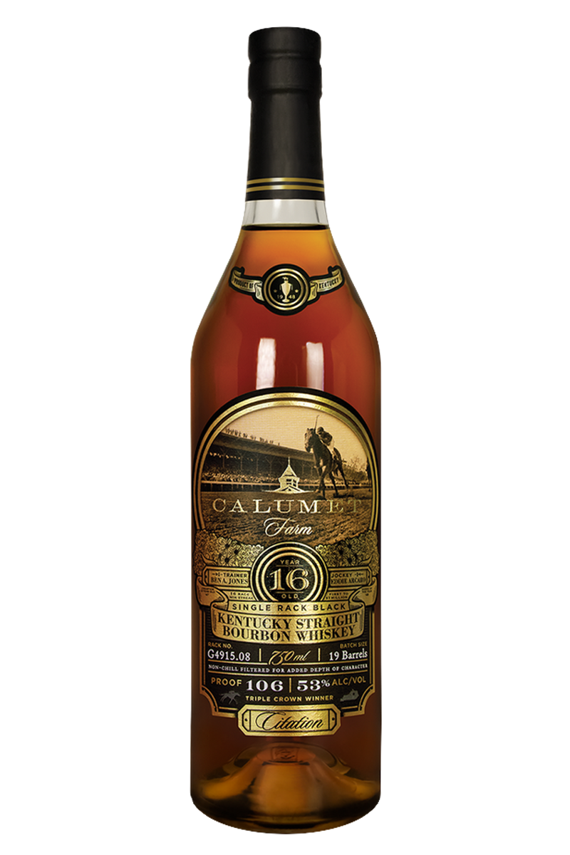 Calumet Farm Single Rack Black 16 Years Bourbon Whiskey 750 ML