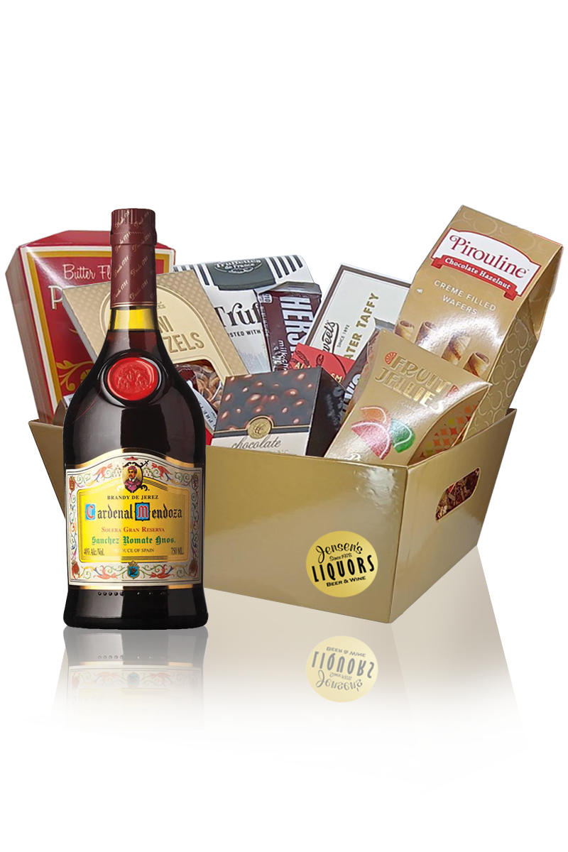 Cognac-Brandy Gift Basket Cardenal Mendoza