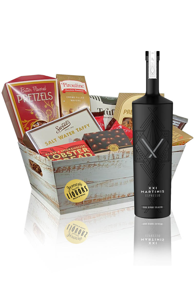 Cordials Gift Basket XXI Martinis Espresso Liqueur