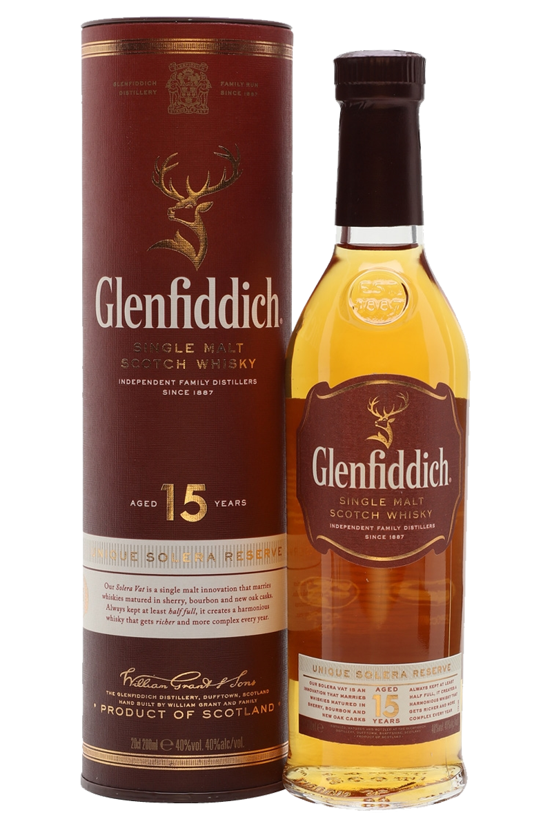 Glenfiddich 15 Years Unique Solera Reserve Single Malt Scotch Whisky 750 ML