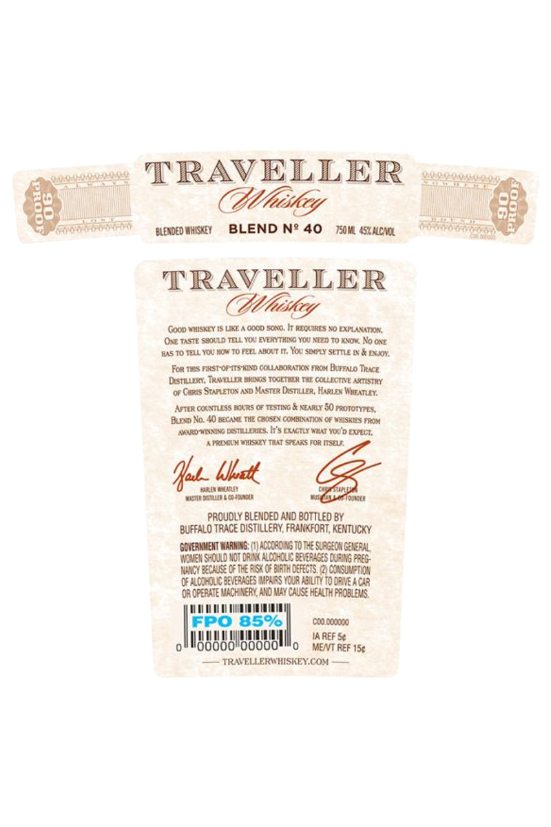 Traveller Blend No. 40 Whiskey 750 ML 3