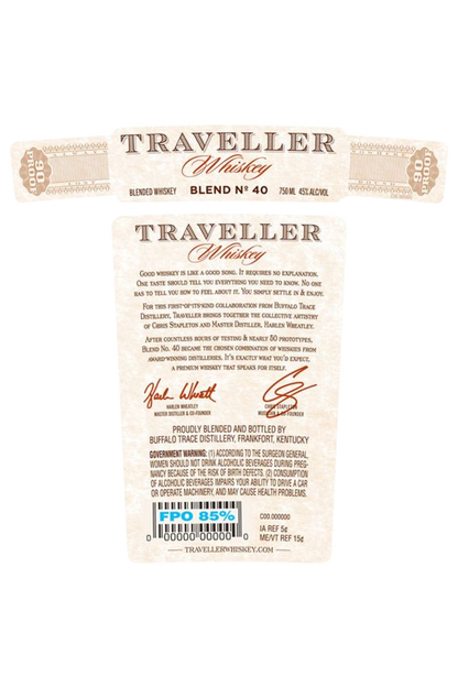 Traveller Blend No. 40 Whiskey 750 ML 3